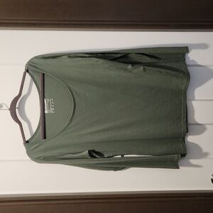 PACT Long Sleeve Shirt Top Green 100% Organic Cotton Women's Size XL Minimalist